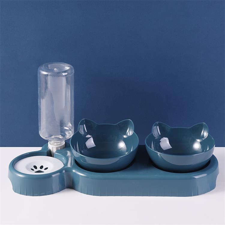 Double bowl food bowl automatic feeding dispenser