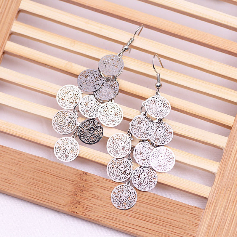Nine Piece Round Flower Earrings