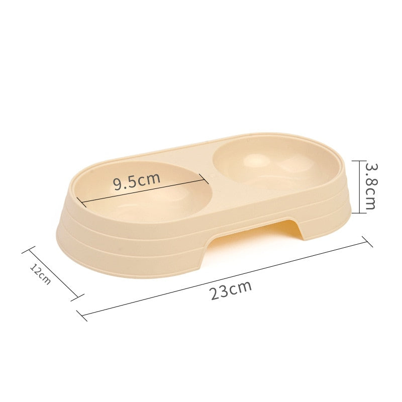 Macaron Pet Double Bowl Plastic