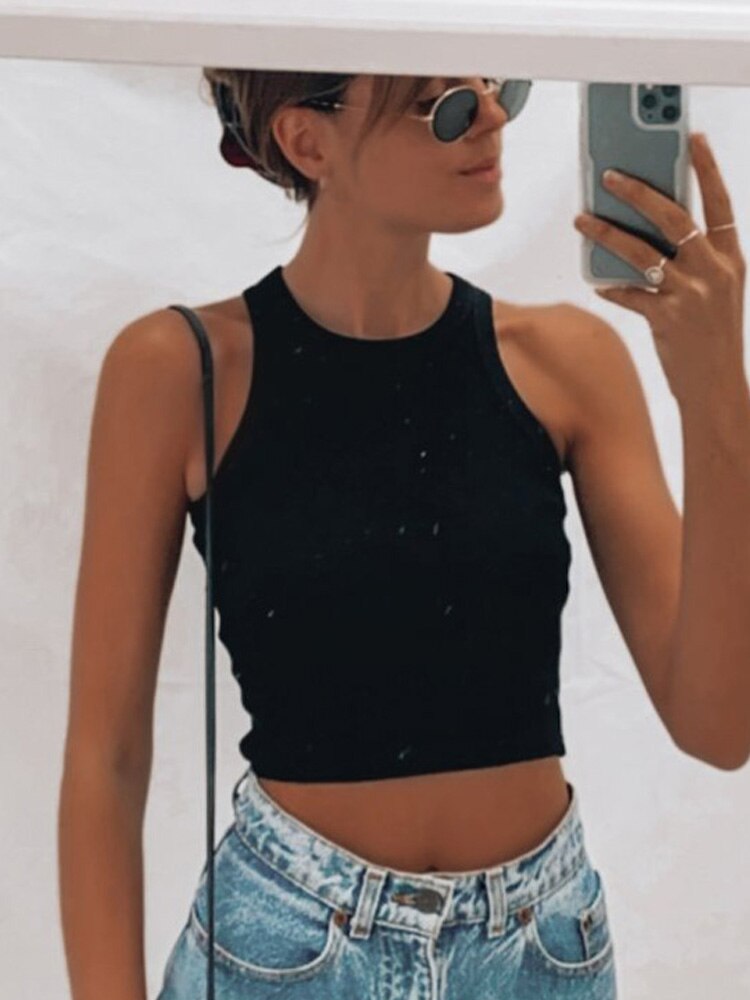 Summer Basic Mini Vest Streetwear