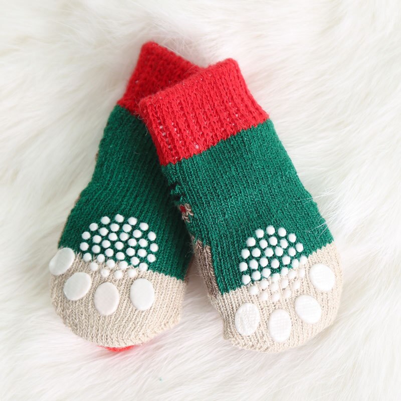 4pcs/Set Christmas Dog Socks