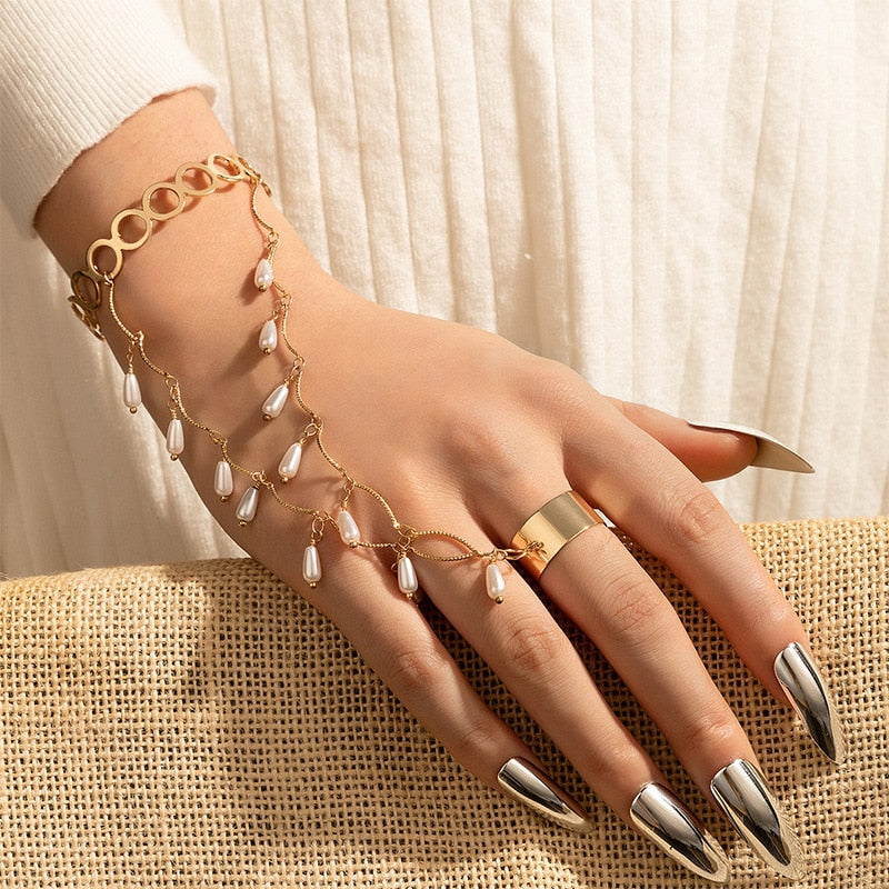 Punk Butterfly Ring With Bracelet Link