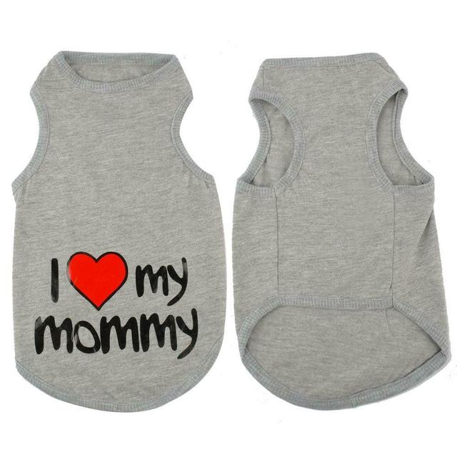 Dog Vest Shirt I Love Mummy/Daddy