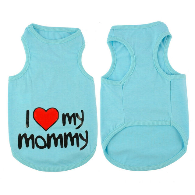 Dog Vest Shirt I Love Mummy/Daddy