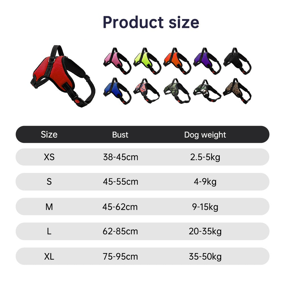 Pet Dog and Cat Adjustable Harness with Leash Reflective