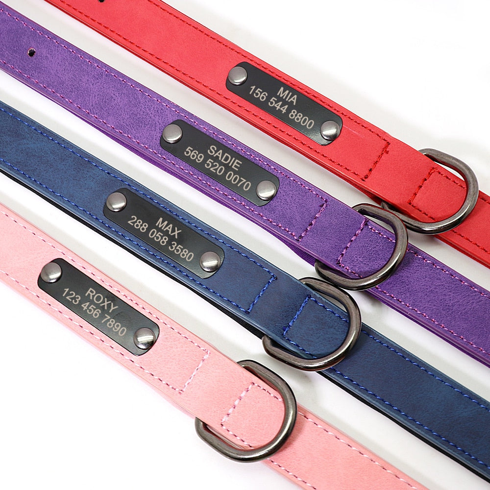 Custom Personalized Small Dogs Leather Collar