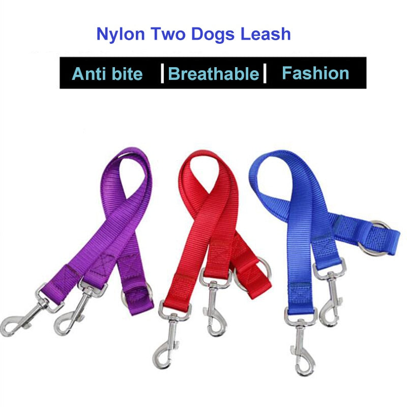 Double Twin Dual Coupler Dog Leash Two in One