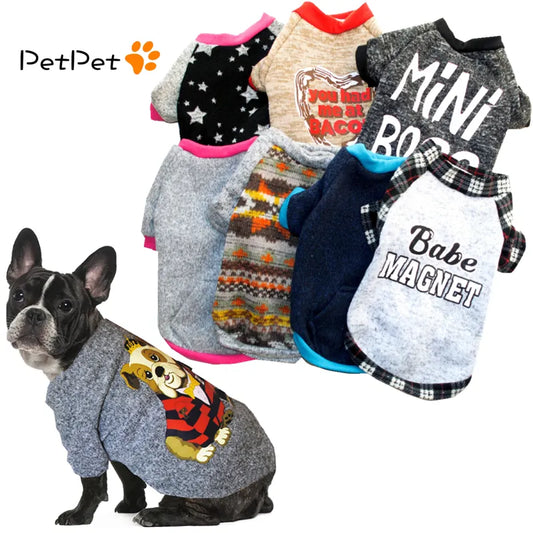 New Warm Dog Clothes Puppy Cartoon Hoodie