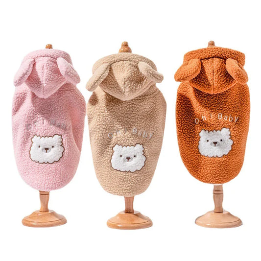 Fleece Dog Hoodies Cute