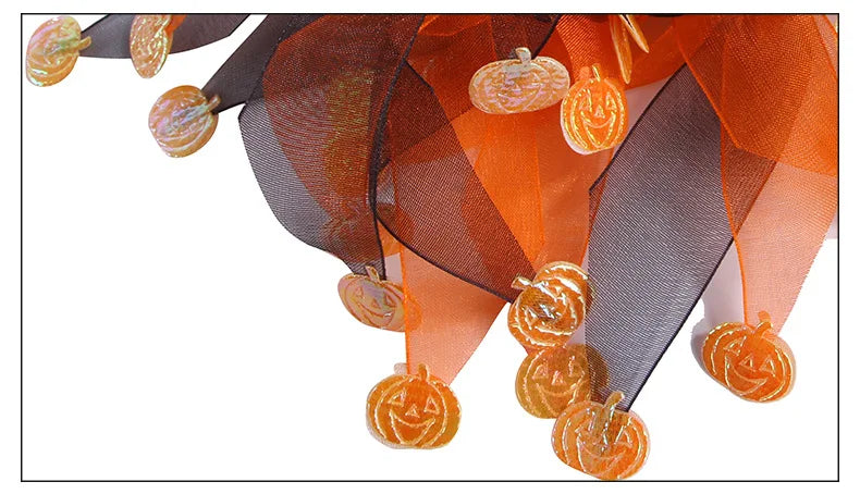 Pumpkin Mesh Necklace Dog Halloween