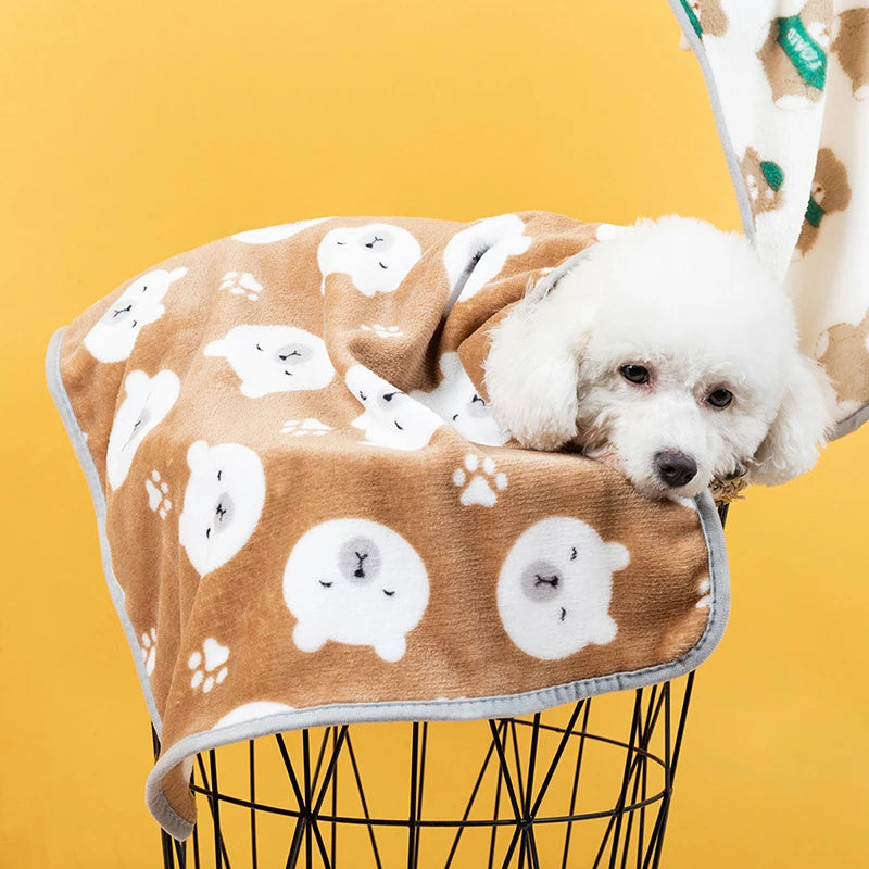 Warm Soft Pet Dog Blanket Mat Plush Thin