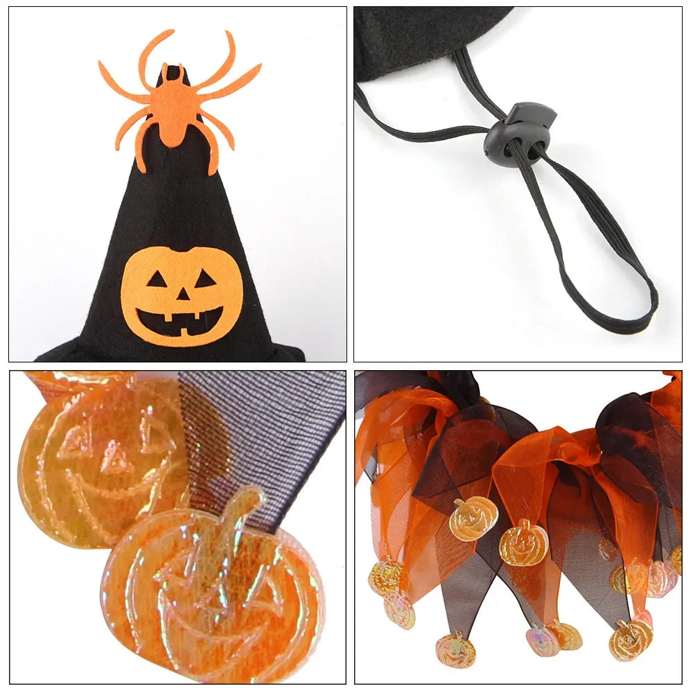 Pumpkin Mesh Necklace Dog Halloween