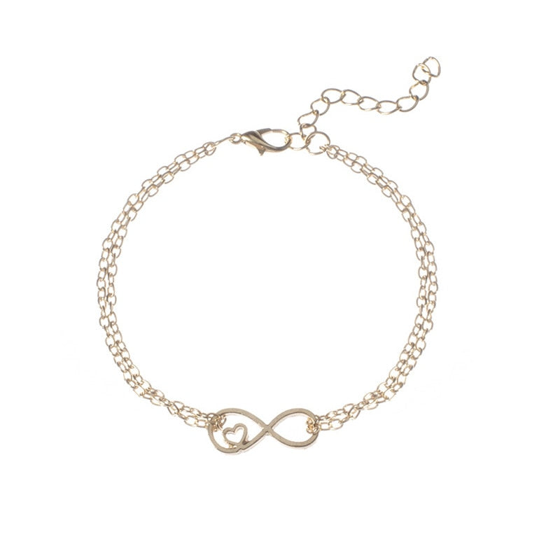 Love Heart Infinity Symbol Charm Bracelets