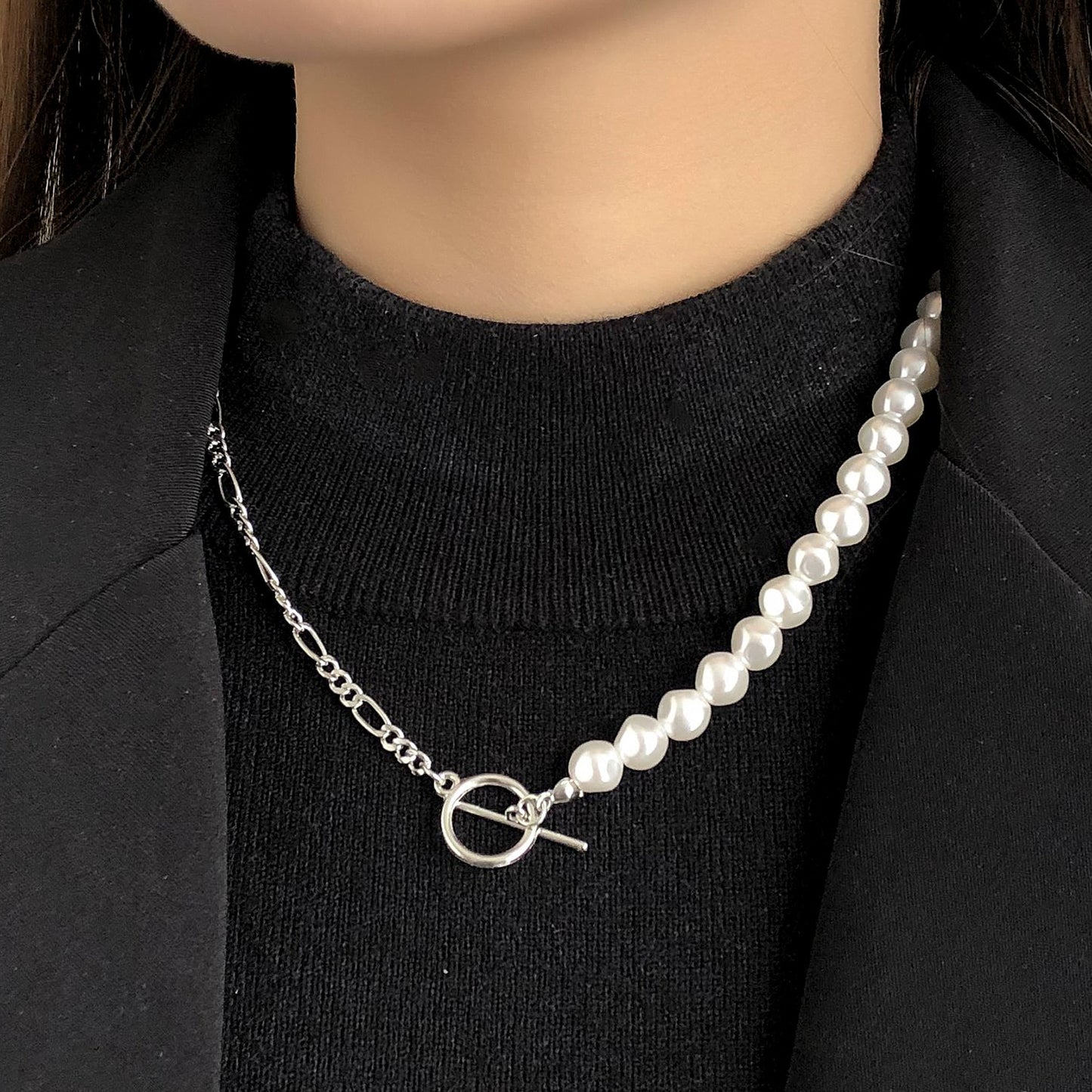 Pearl Chain Choker Necklace For Women
