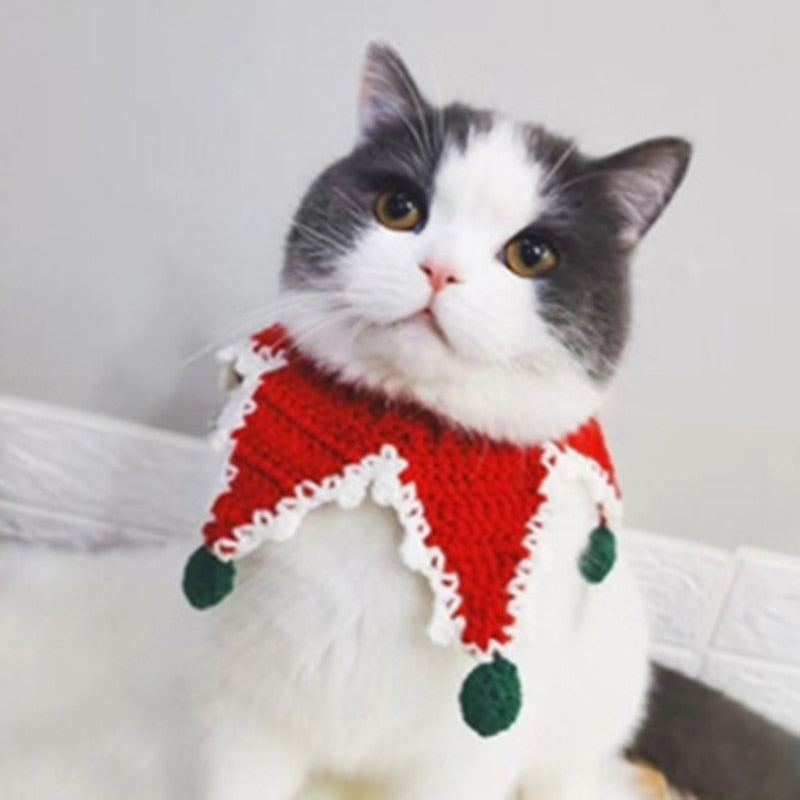 Decors Christmas Scarf Pet Knit Collar