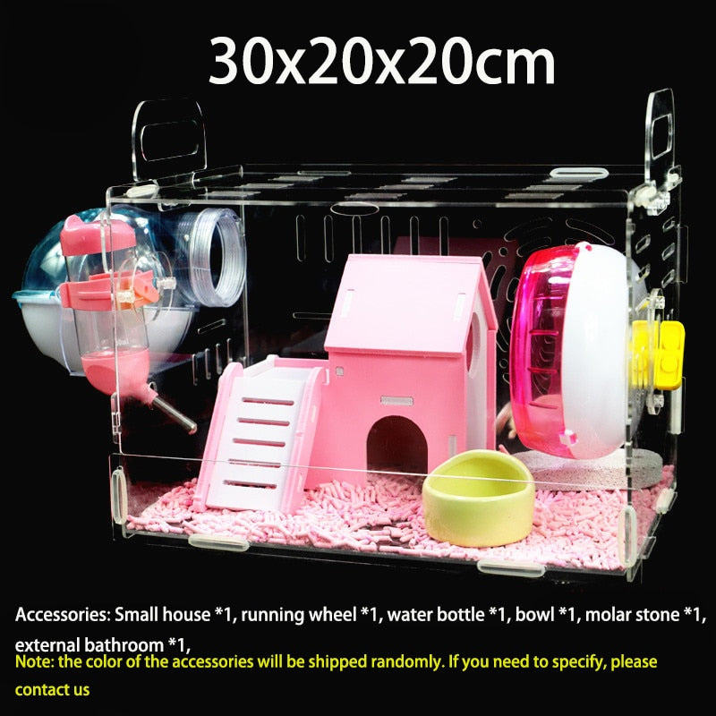 Large Size Hamster House Acrylic  Cage Transparent