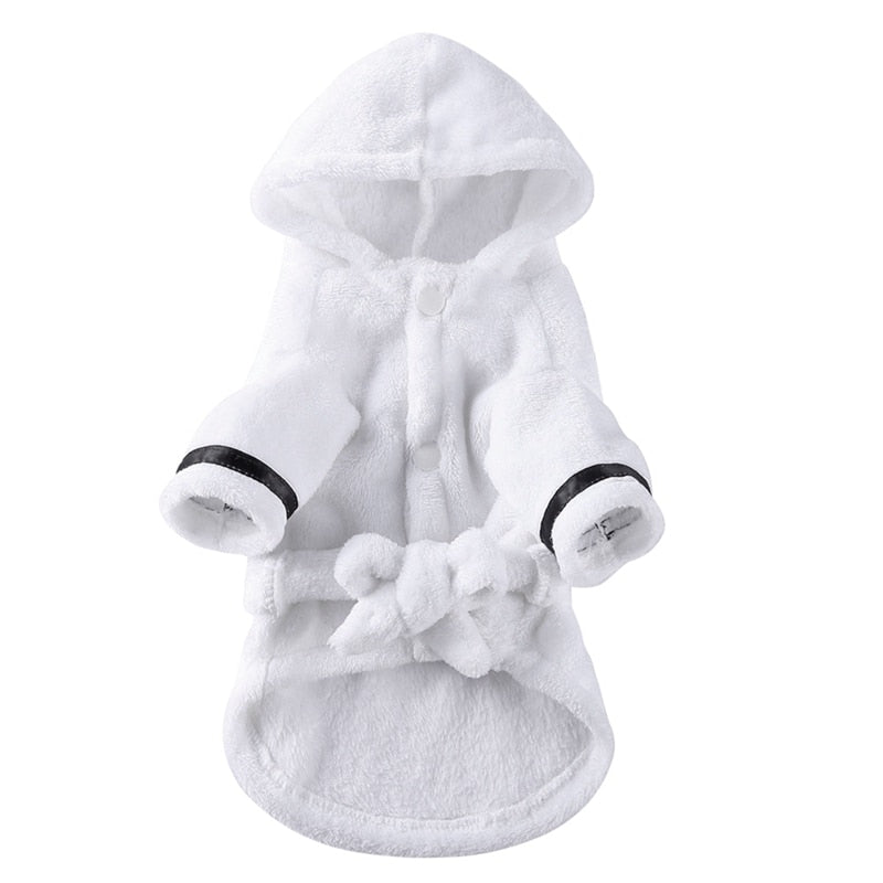 Pet Dog Bathrob Dog Pajamas Sleeping Clothes Soft Pet Bath Drying Towel