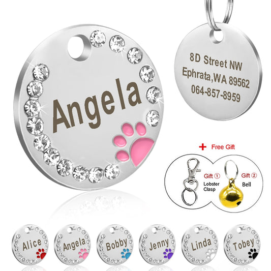 Stainless Steel Name Tag Paw