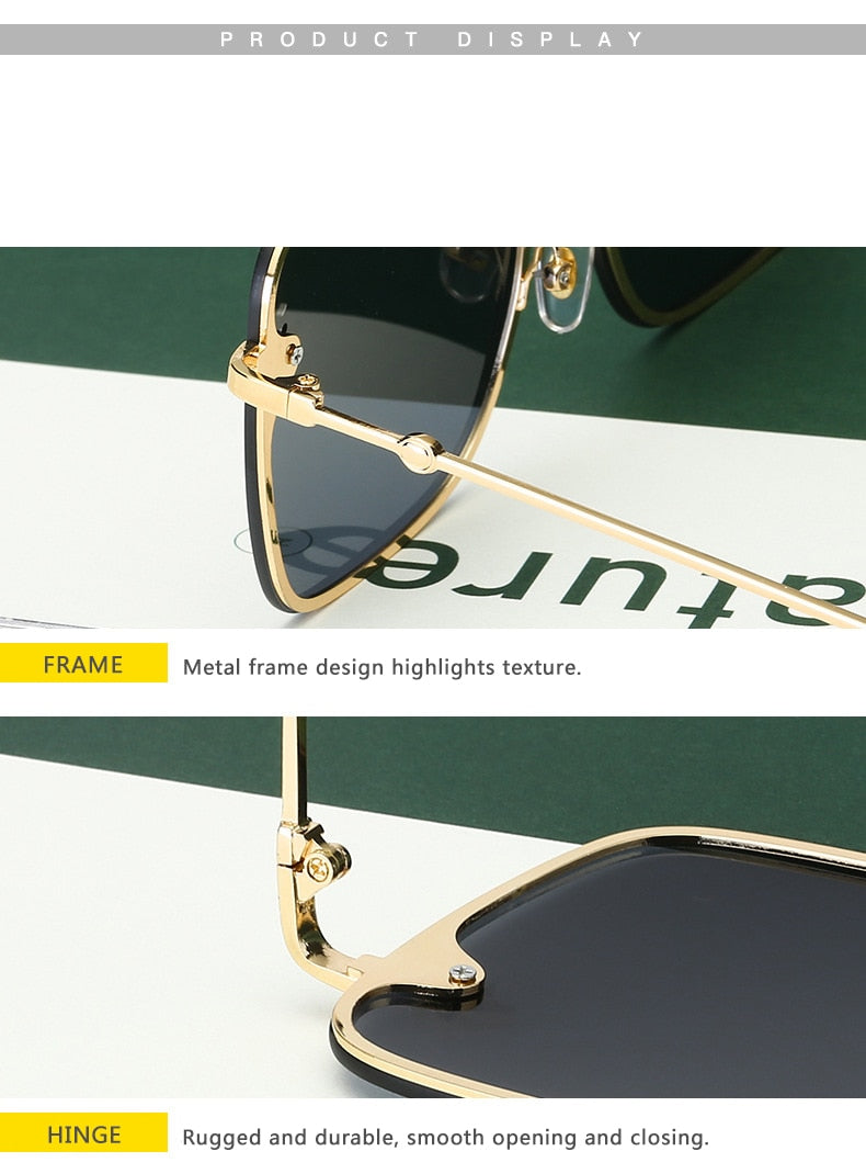 2022 New Fashion Lady Oversize Rimless Square Bee Sunglasses Women Men Small Glasses Gradient Sun Glasses Female UV400