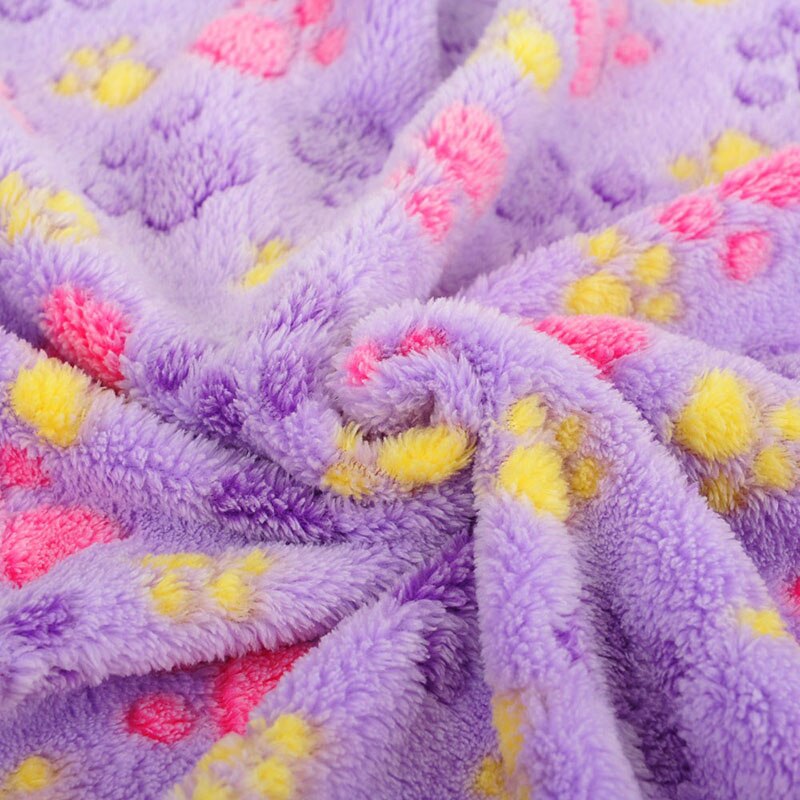 Super Soft Flannel Fleece Bed Mats Paw Foot Print
