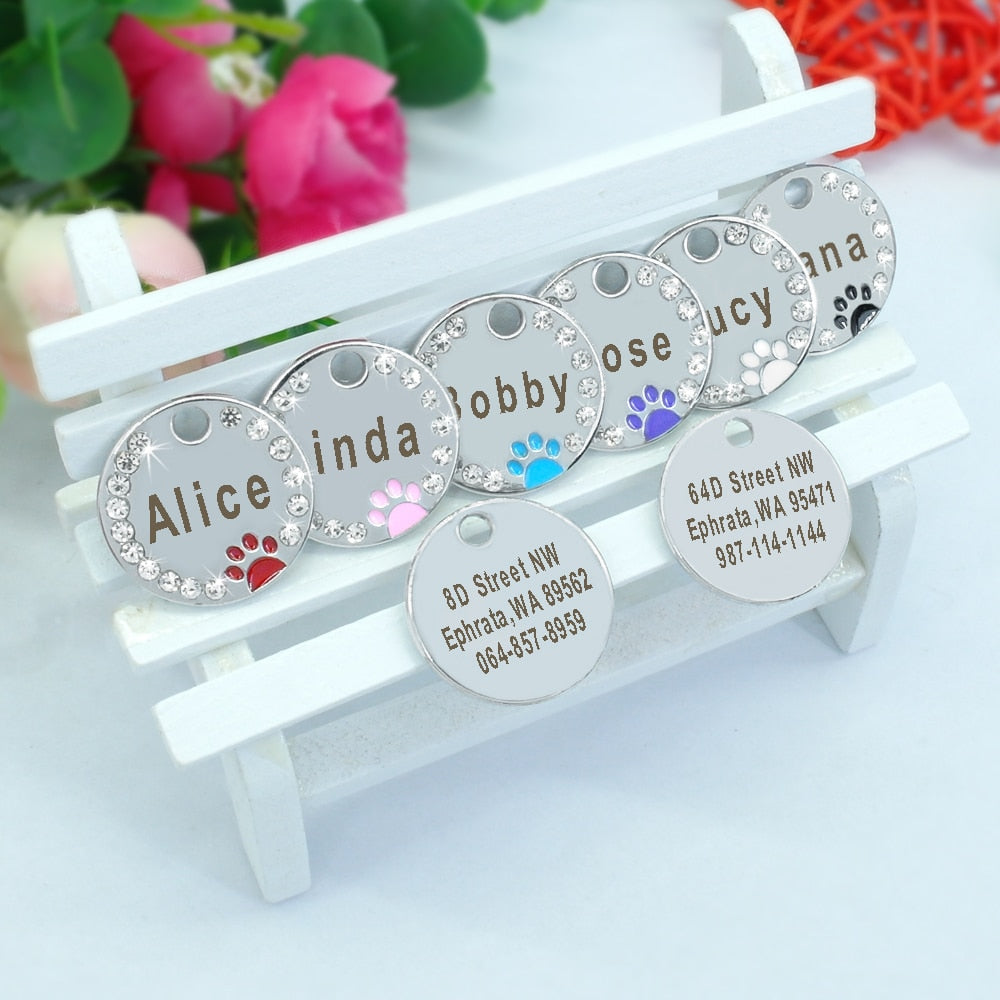 Stainless Steel Name Tag Paw