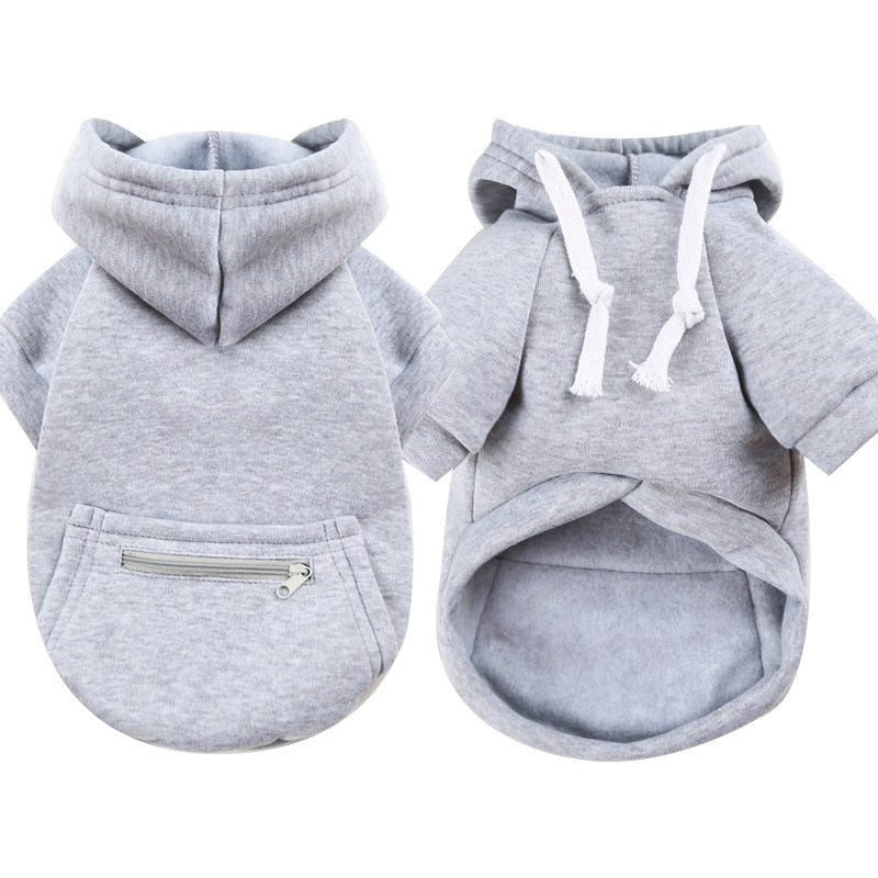 Clothes with Zipper Pocket Dog Hoodie