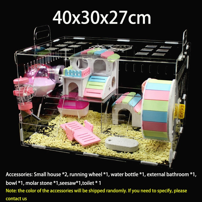 Large Size Hamster House Acrylic  Cage Transparent