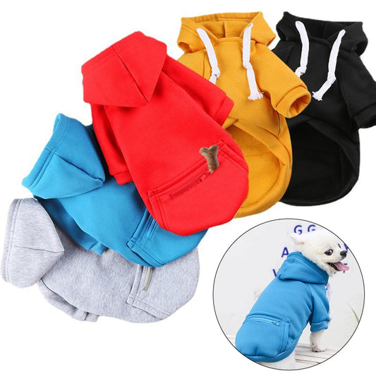 Clothes with Zipper Pocket Dog Hoodie