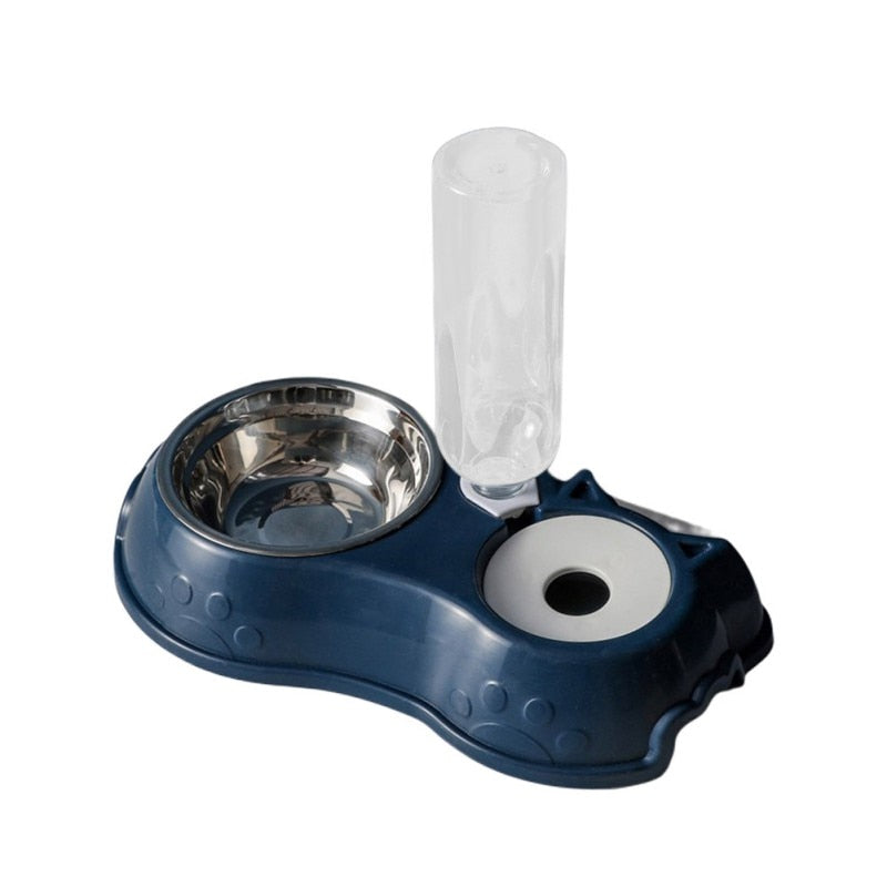 500ML Feeder Bowl With Water Bottle Automatic Drinking