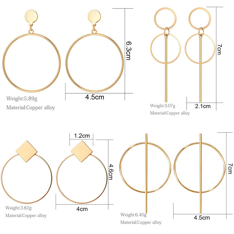 Vintage Big Circle Hoop Earrings For Women 2023