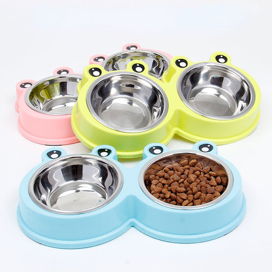 One-piece Pet Double Bowl Stainless Steel