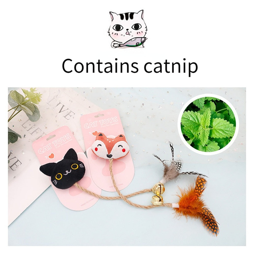 Funny Cat Toy Feather Bell With Catnip