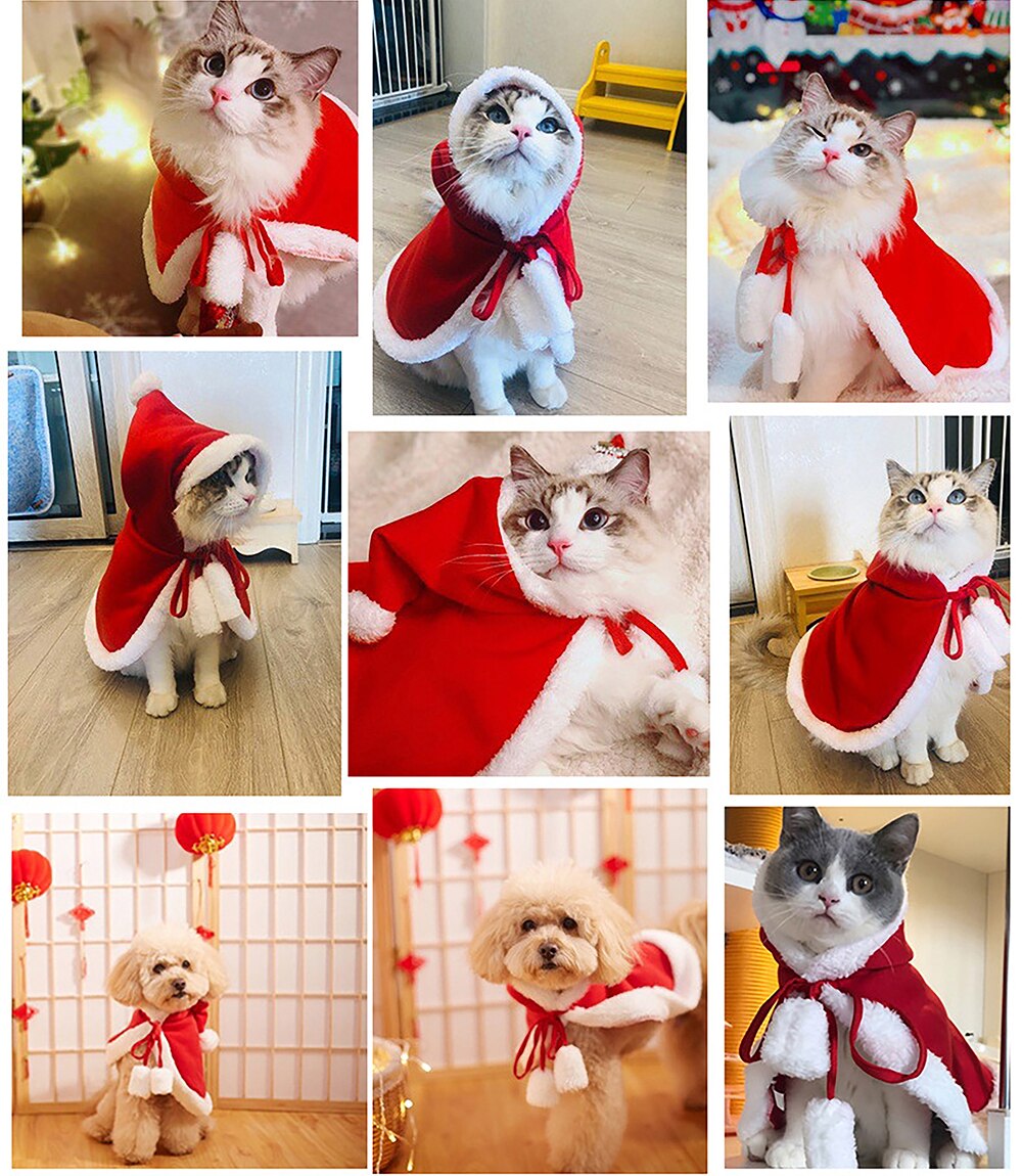 Dog Cloak Cat Clothes Christmas