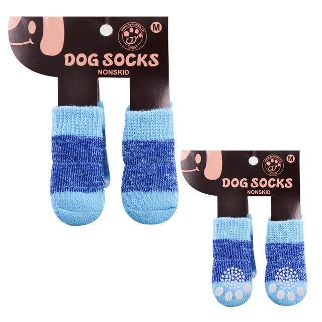 4Pcs Winter Warm Anti-Slip Pet Dog Socks Small Cat Dogs